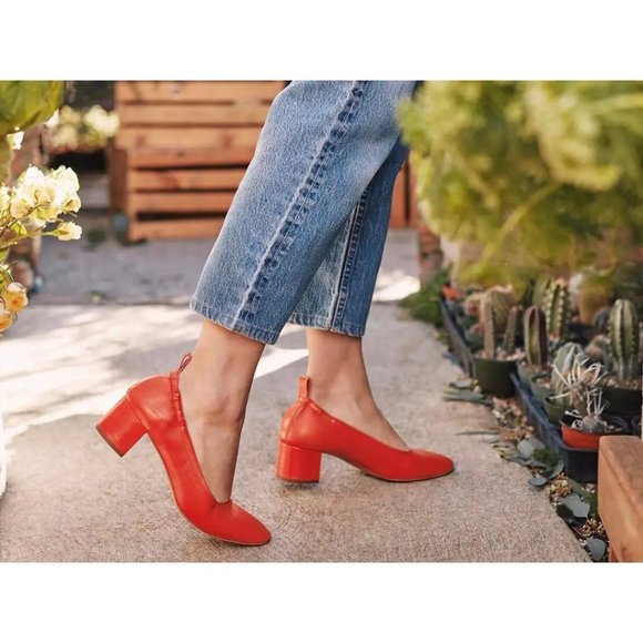 Everlane Shoes - Everlane | The Day Heel Leather Chunky Block Heel Sz 7.5